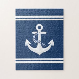Anker Zeilsport Varend Wit Marineblauw Legpuzzel