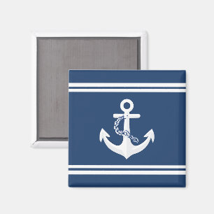 Anker Zeilsport Varend Wit Marineblauw Magneet