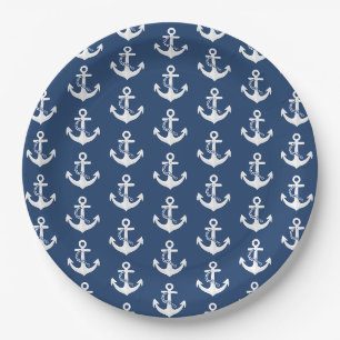 Anker Zeilsport Varend Wit Marineblauw Papieren Bordje