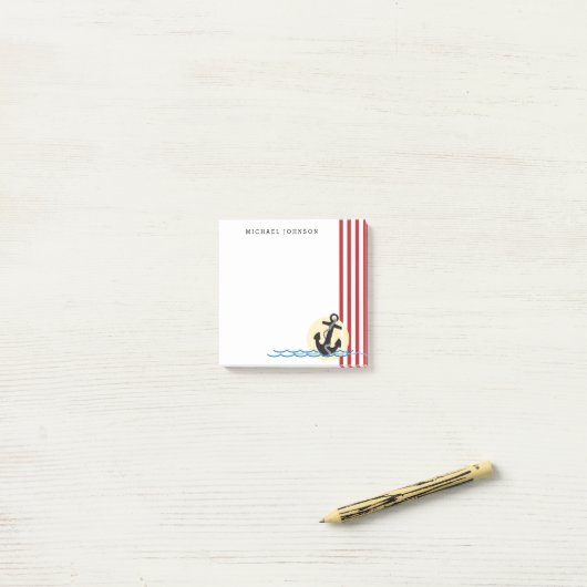 Anker, zon en water op maat post-it® notes (Op bureau)