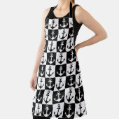 Anker Zwart Wit geruit blokpatroon Schort (Insitu)