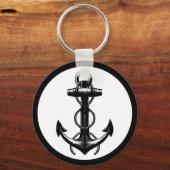Anker zwart-wit sleutelhanger (Voorkant)