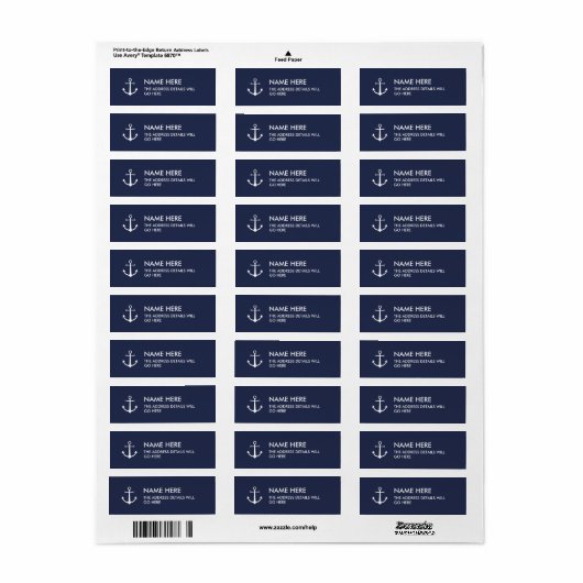 Ankeradreslabel Etiket (Full Sheet)