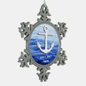 Ankerafbeelding om te personaliseren tin sneeuwvlok ornament (Links)