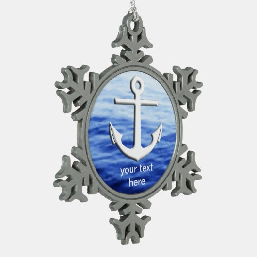 Ankerafbeelding om te personaliseren tin sneeuwvlok ornament (Links)