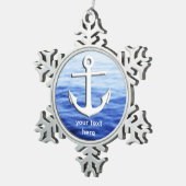 Ankerafbeelding om te personaliseren tin sneeuwvlok ornament (Rechts)