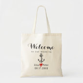  ankerbestemming bruiloft script welkom tote bag (Voorkant)
