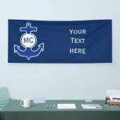 Ankerblauw / Contour white + uw ideeën Spandoek (Beurs)