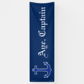 Ankerblauw / Contour white + uw ideeën Spandoek (Verticaal)