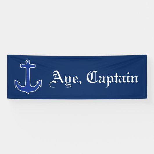 Ankerblauw / Contour white + uw ideeën Spandoek (Horizontaal)