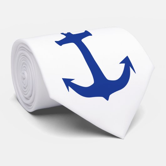 Ankerblauw + uw achtergrond en ideeën stropdas (Opgerold)