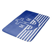 Ankerblauw / witte kleur + uw ideeën badmat (Gekanteld)
