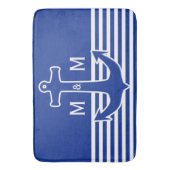 Ankerblauw / witte kleur + uw ideeën badmat (Voorkant Verticaal)