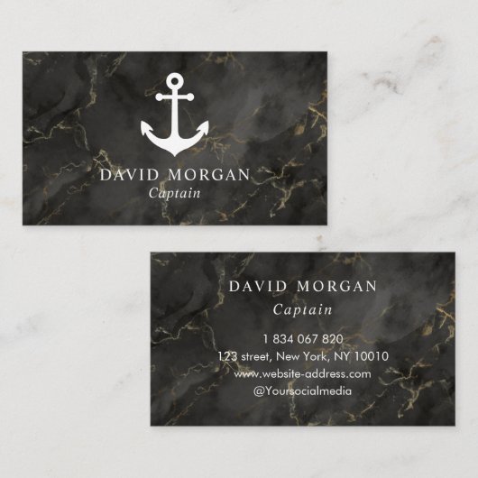 Ankerboot Kapitein Marble Visitekaartje (Voorkant / Achterkant)