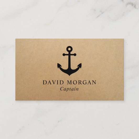 Ankerboot kapitein Rustic Kraft Visitekaartje (Voorkant)