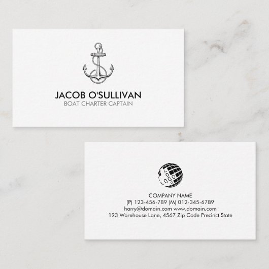 Ankerbootcharter Gevist Visitekaartje (Voorkant / Achterkant)