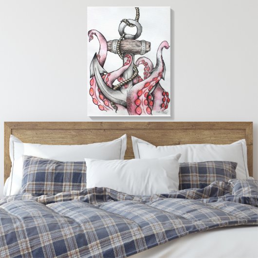 Ankercanvastekening Canvas Afdruk (Insitu (Slaapkamer))