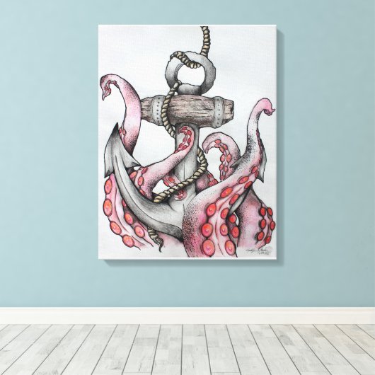 Ankercanvastekening Canvas Afdruk (Insitu (Houten vloer))