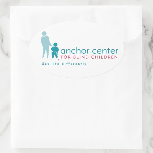 Ankercentrum Logo-ontwerp Ovale Sticker (Tas)