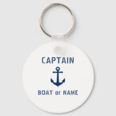  ankerkapitein Naam of Boat Naam Wit toevoegen Sleutelhanger (Voorkant)
