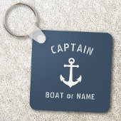  ankerkapitein Naam toevoegen of Boat Naam Blauw Sleutelhanger