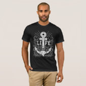 Ankerleven - Nautische  typografie T-shirt (Voorkant volledig)