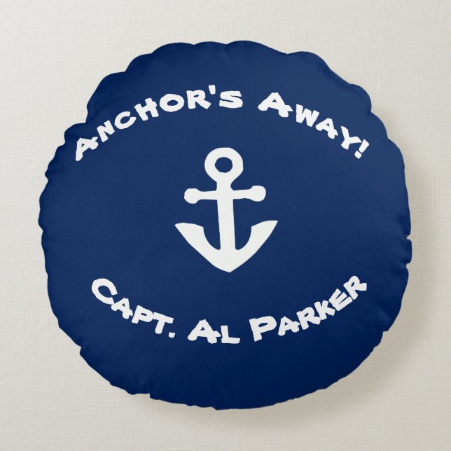 Ankerlicht Gepersonaliseerd Nautisch Zeil Kussen (Voorkant)