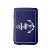  ankerlijst met de naam marineblauw-nautisch badmat (Voorkant Verticaal)