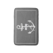  ankerlijst met naam, grijze nautische badmat (Voorkant Verticaal)