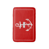  ankerlijst met naam, rood-nautisch badmat (Voorkant Verticaal)