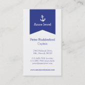 Ankerlint blauw wit zeilend visitekaartje (Voorkant)