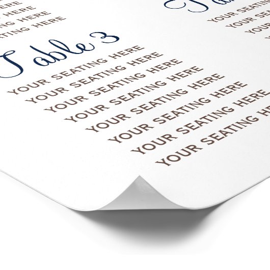 Ankermonogrammen, Nautical bruiloft Seating Chart Poster (Hoek)