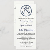 Ankermonogrammen, nautische huwelijksprogramma's programmakaart (Voorkant / Achterkant)