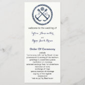 Ankermonogrammen, nautische huwelijksprogramma's programmakaart (Voorkant)