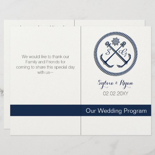 Ankermonogrammen, tweevoudige programma's voor het (Voorkant / Achterkant)