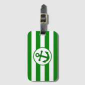 Ankerontwerp Groen Gestreept Bagagelabel (Voorkant (verticaal))