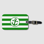 Ankerontwerp Groen Gestreept Bagagelabel (Voorkant (horizontaal))