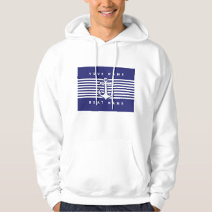 Ankerontwerp marineblauwe witte streep hoodie