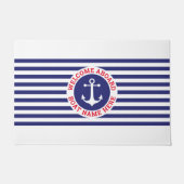 Ankerontwerp met strepen in nautische stijl deurmat (Voorkant)