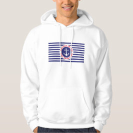 Ankerontwerp met strepen in nautische stijl hoodie