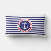 Ankerontwerp met strepen in nautische stijl kussen (Voorkant)