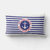 Ankerontwerp met strepen in zeemansstijl kussen (Achterkant)