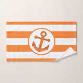 Ankerontwerp Sinaasappel Gestreept Bad Handdoek (Handdoek)