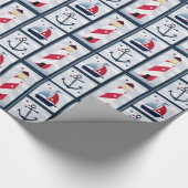 Ankerontwerp van de vuurtoren van de zandboot van  cadeaupapier (Hoek)