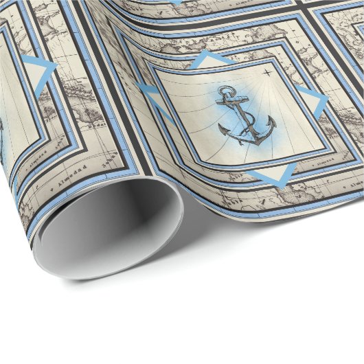  ankerpatroon cadeaupapier (Rol Hoek)