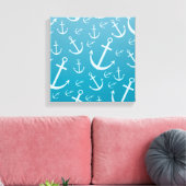 Ankerpatroon Canvas Afdruk (Insitu (Woonkamer))