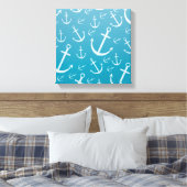 Ankerpatroon Canvas Afdruk (Insitu (Slaapkamer))