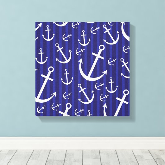 Ankerpatroon Canvas Afdruk (Insitu (Houten vloer))