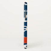 Ankerpatroon in marineblauw met nautisch monogram Case-Mate iPhone case (Achterkant / rechts)