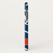 Ankerpatroon in marineblauw met nautisch monogram Case-Mate iPhone case (Achterkant/links)